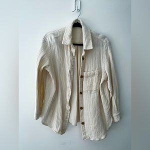 Zara linen button down shirt